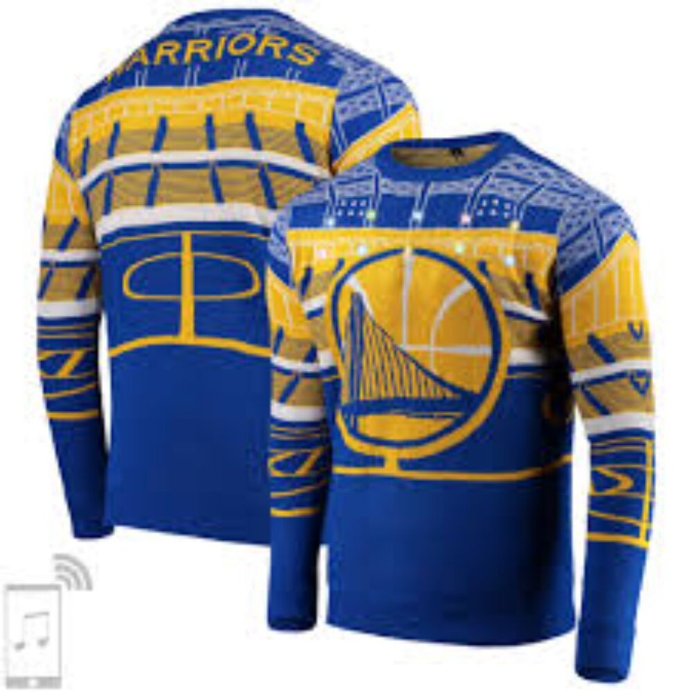Size XL - New with Tags - Golden State Warriors Courtside Light Up Sweater